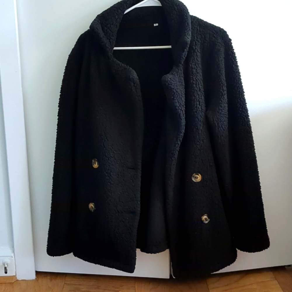 Black teddy coat